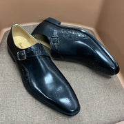 Alligator Print Genuine Calf Leather Formal Shoes for Men