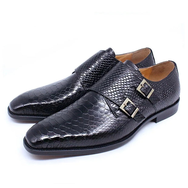 Monk Strap Slip on Buckle Man Causal Shoes