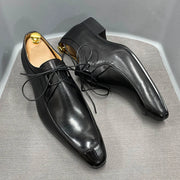 Vintage Derby Design Genuine Cow Leather Male Shoes