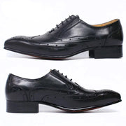 Pointed Wingtip Lace Up Luxury Leather Shoes for Men