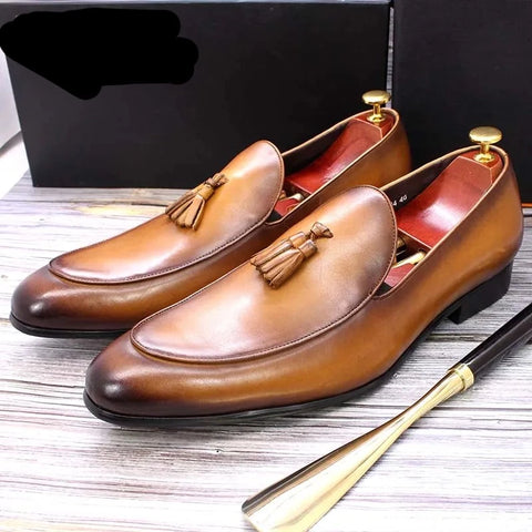 Luxury Italian Loafers Men's Dress Shoes