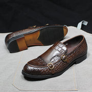 Men's Double Buckle Monk Strap Casual Loafers Shoes