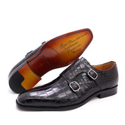 Real Leather Double Buckles Shoes for Men