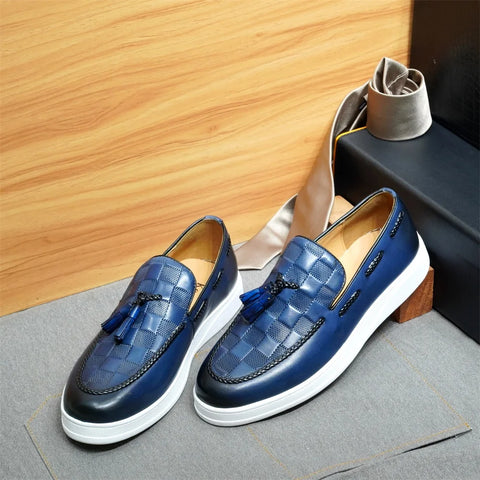 Tassel Square Pattern Fashion Sneaker For Men