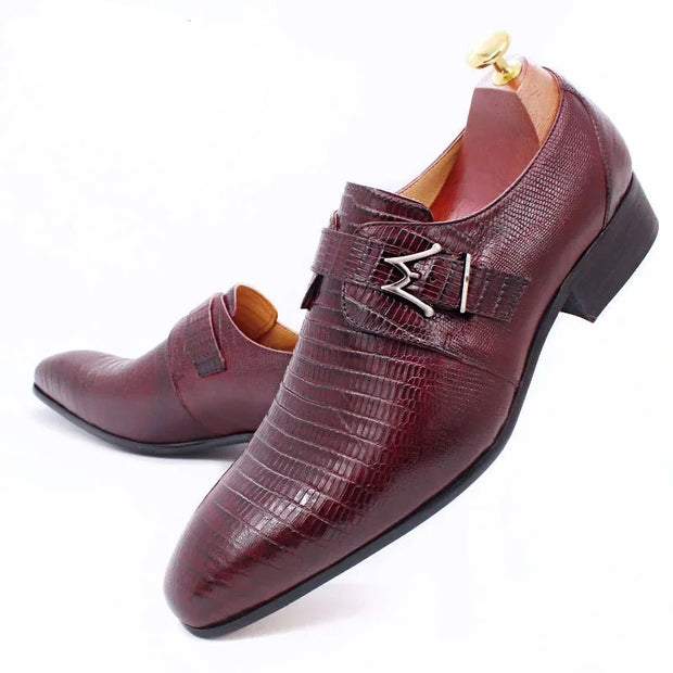 Fashion Buckle Pointed Men Loafer Shoes