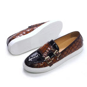 Men's Double Buckles Monk Strap Loafer Shoes