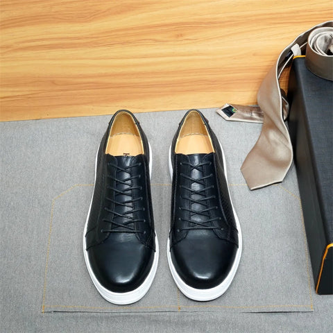 Genuine Leather Lace-up Derby Shoes for Men