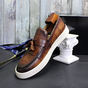 Genuine Cow Leather Men Fashion Sneakers