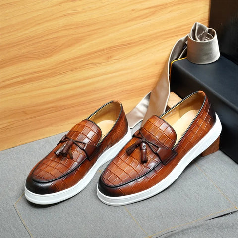 Men's Fringe Slip on Tassel Fashion Sneakers