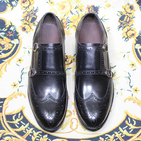 Men's Double Buckle Monk Strap Dress Shoes