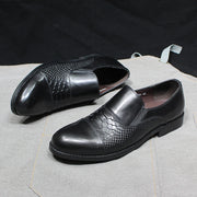 Crocodile Print Slip on Wedding Office Dress Shoes