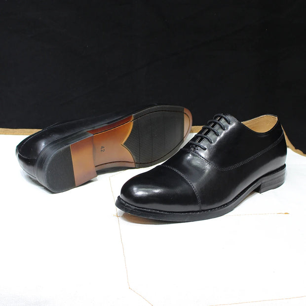 Solid Cap Toe Oxfords Male Crocodile Print Footwear