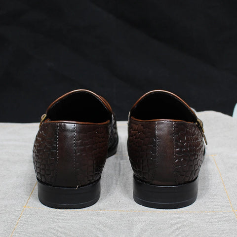 Men's Double Buckle Monk Strap Casual Loafers Shoes