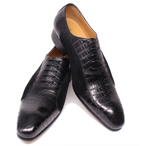 Luxury Oxford Patchwork Genuine Leather Men Shoes