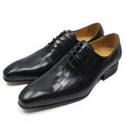 Crocodile Skin Lace Up Oxford Shoes for Men