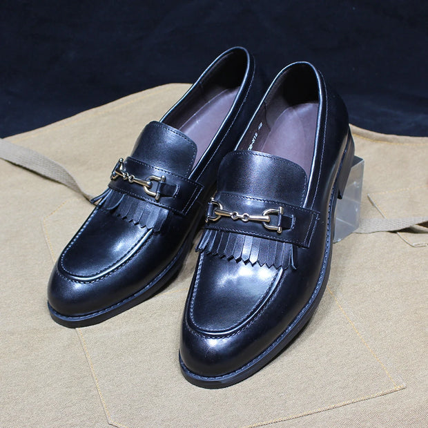 Men Metal Button Office Casual Loafers