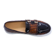 Men's Double Buckles Monk Strap Loafer Shoes