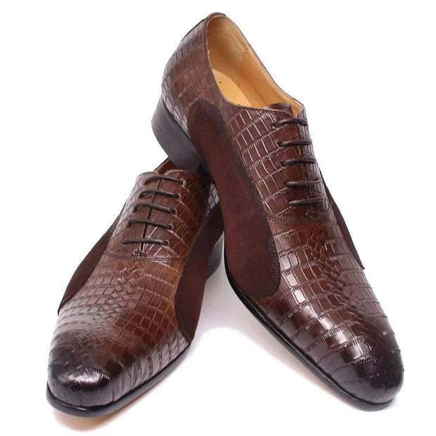 Luxury Oxford Patchwork Genuine Leather Men Shoes