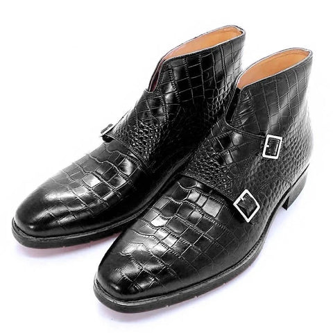 Fashion Crocodile Print Men Ankle Boots