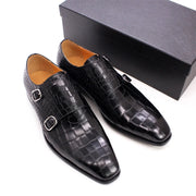 Real Leather Double Buckles Shoes for Men