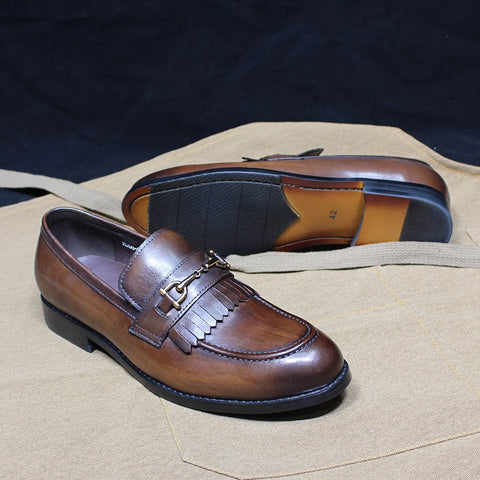 Men Metal Button Office Casual Loafers