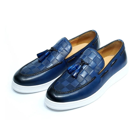 Tassel Square Pattern Fashion Sneaker For Men