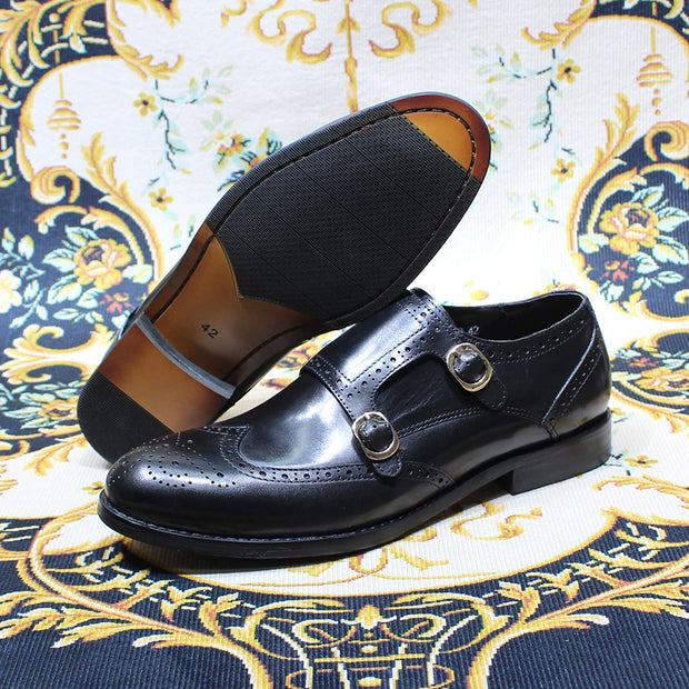 Men's Double Buckle Monk Strap Dress Shoes