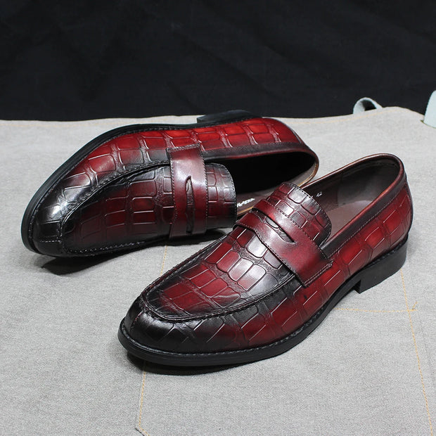 Men Crocodile Pattern Casual Footwear