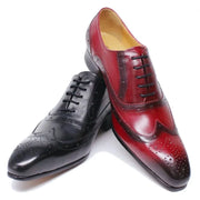 Pointed Wingtip Lace Up Luxury Leather Shoes for Men