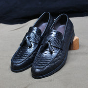 Men Snake Pattern Casual Tassel Loafer Footwear