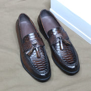 Men Snake Pattern Casual Tassel Loafer Footwear