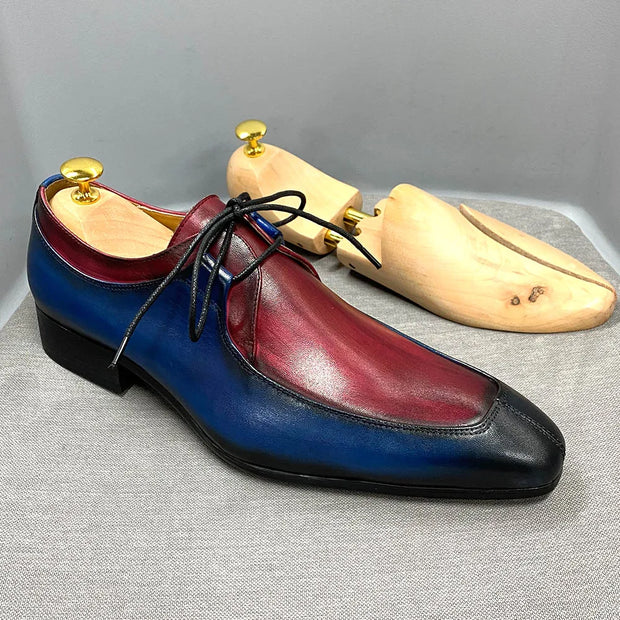 Vintage Derby Design Genuine Cow Leather Male Shoes