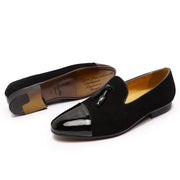 Suede Patchwork Patent Leather Men Shoe