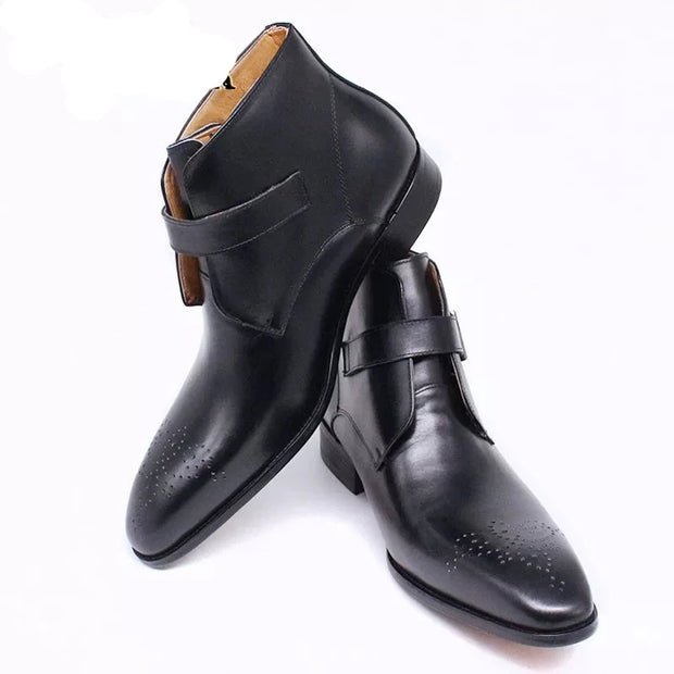 Buckle Strap Dress Ankle Boot For Men