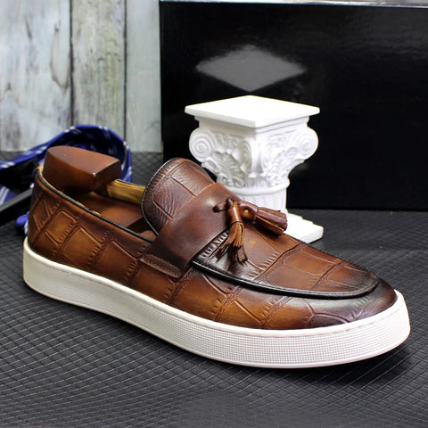 Genuine Cow Leather Men Fashion Sneakers