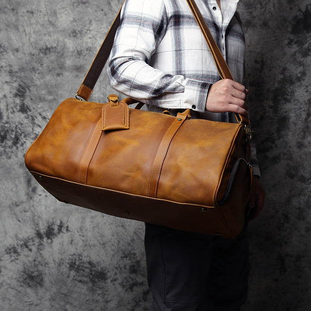 First Layer Cowhide Leather Travel Bag