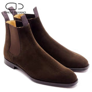 Genuine Leather Casual Chelsea Boot -  Velvet