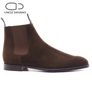 Genuine Leather Casual Chelsea Boot -  Velvet