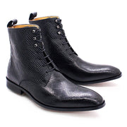 Men Real Cow Leather Snake Print British Ankle Boots