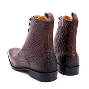 Men Real Cow Leather Snake Print British Ankle Boots