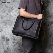 Mad Horse Style Leather Men Briefcase