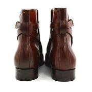 Genuine Leather Jodhpur Boots - Dark Brown