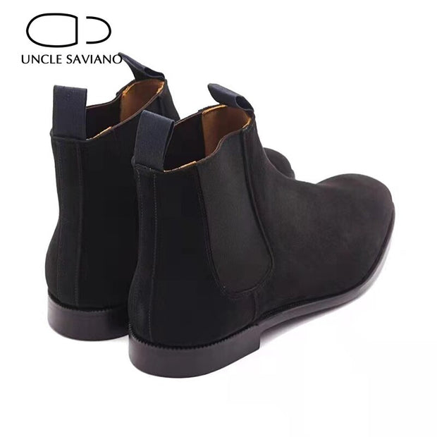 Genuine Leather Casual Chelsea Boot -  Velvet