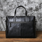 Men Leather  Cowhide Business Laptop Bag