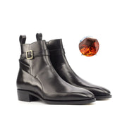 Genuine Leather Jodhpur Boots - Winter Black