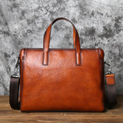 Men Leather  Cowhide Business Laptop Bag