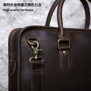 Mad Horse Style Leather Men Briefcase