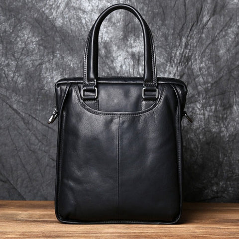 Top Layer Cowhide Leather Men's Business Handbag