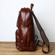 First Layer Cowhide Leather Men's Fashion Travel Backpack