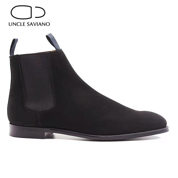 Genuine Leather Casual Chelsea Boot -  Velvet